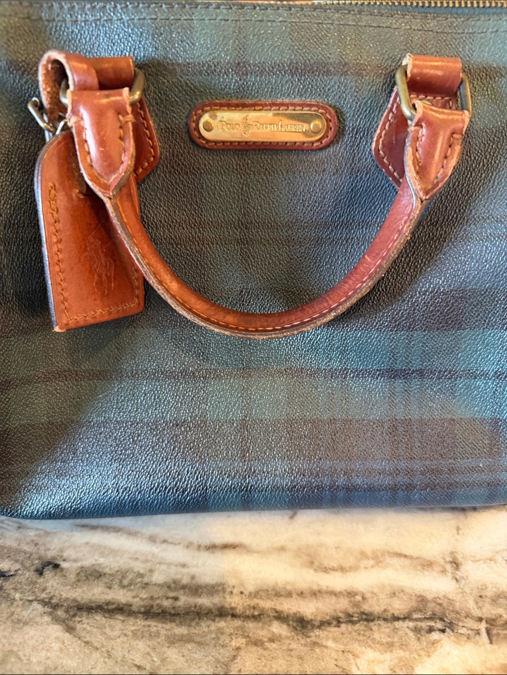 Polo by Ralph Lauren Boston Bag Tote with Brown Leather Trim- STUNNING - Picture 8 of 11